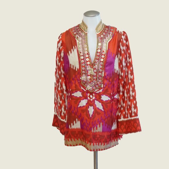 Tory Burch Tops - Tory Burch 4 Beaded Embroidered Top/Tunic
